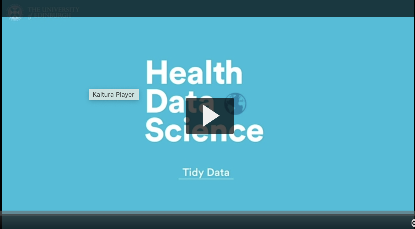Tidy data video